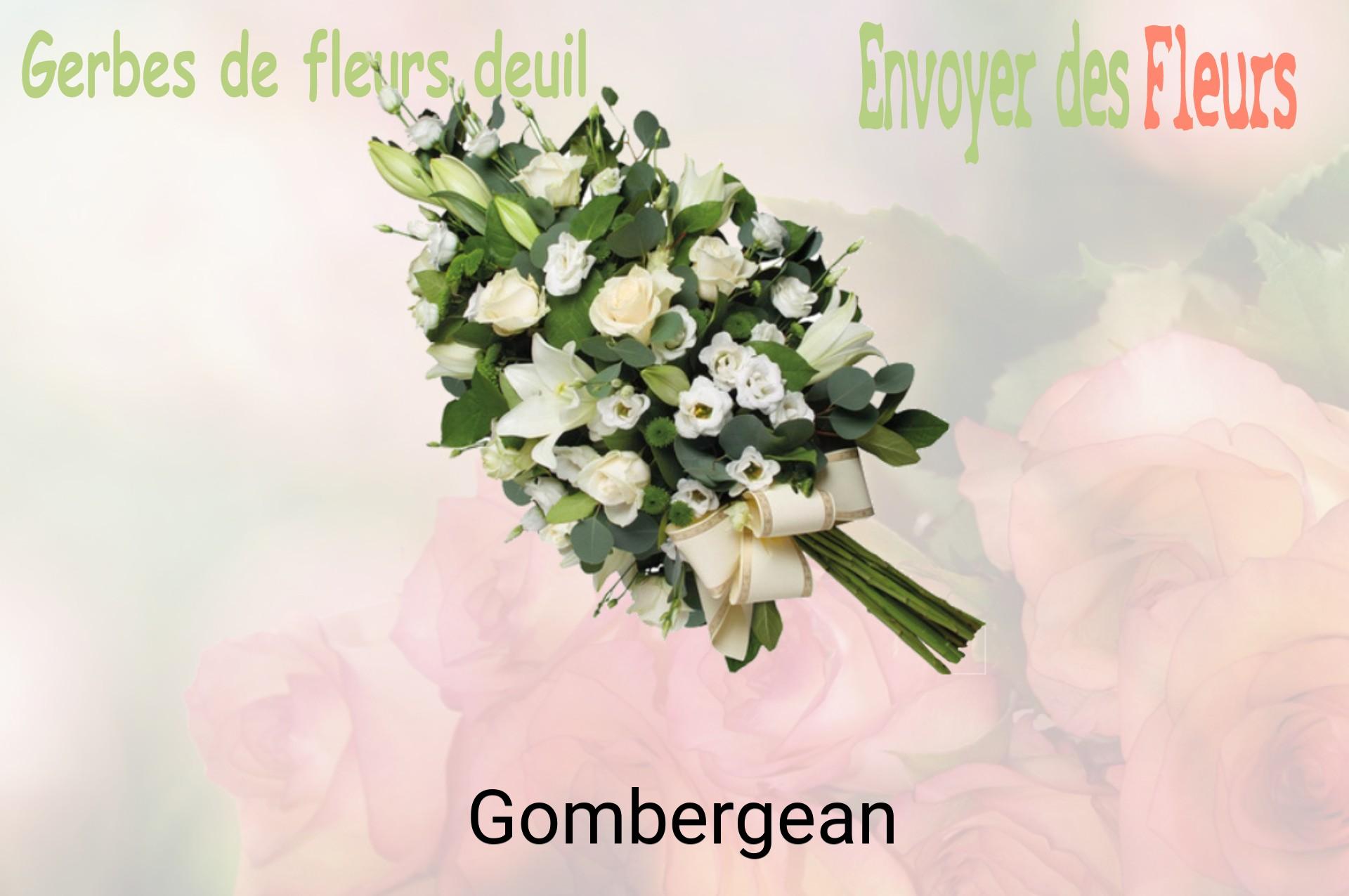 Gerbe de fleurs de deuil livrée à Gombergean